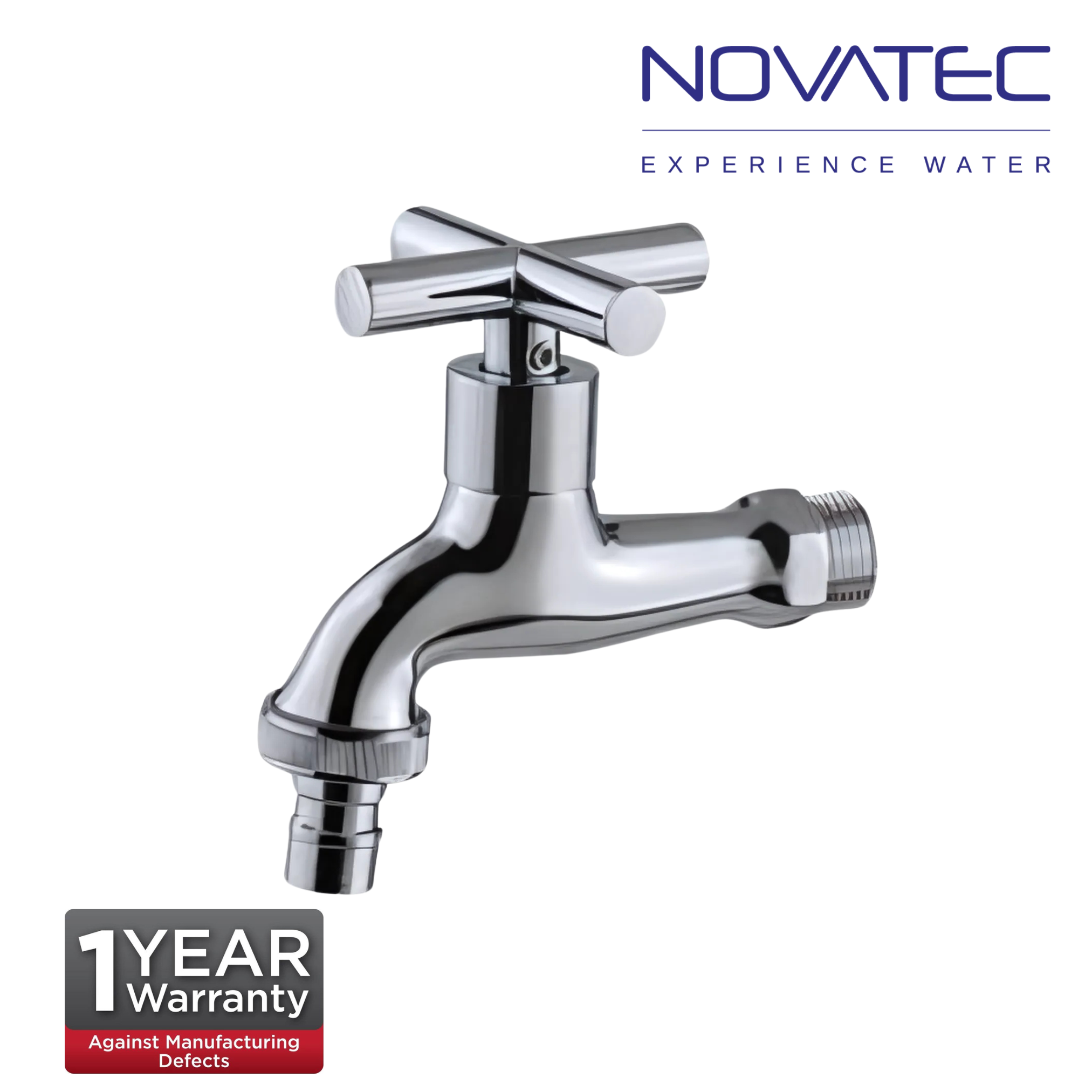 Novatec Clio Chrome Plated Elongated Hose Bibtap 3/4